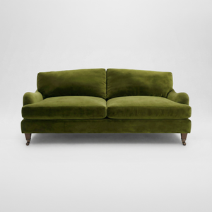 Isobel 3 seater sofa in Pelham Moss Velvet - Handmade in the USA