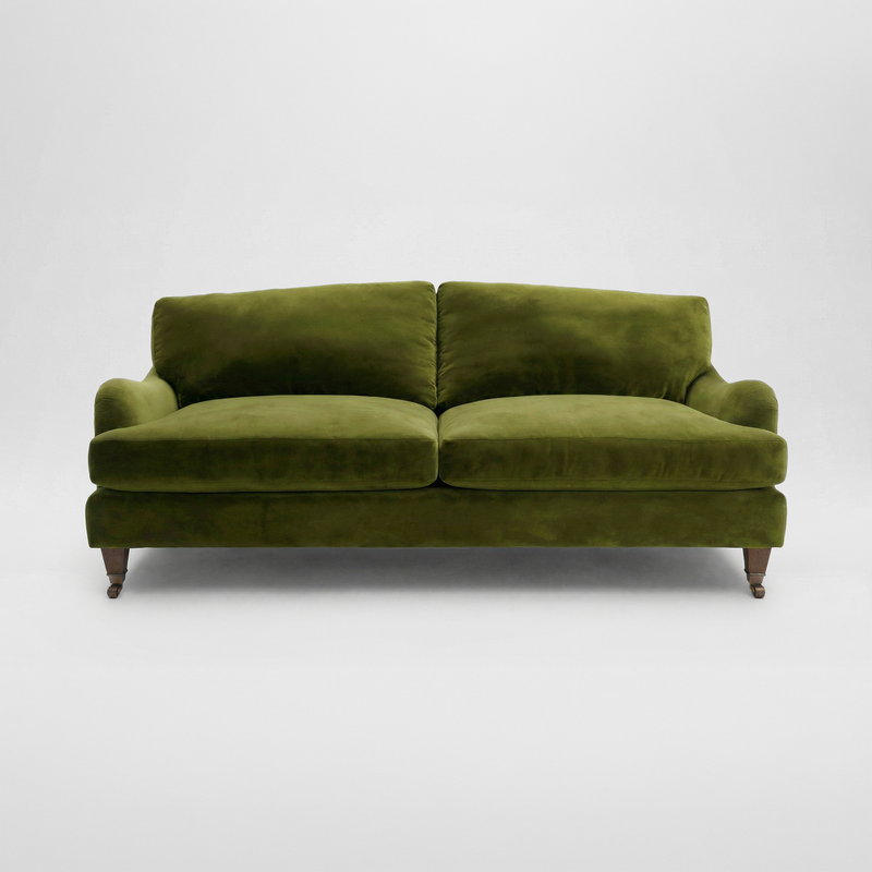 Isobel 3 seater sofa in Pelham Moss Velvet - Handmade in the USA