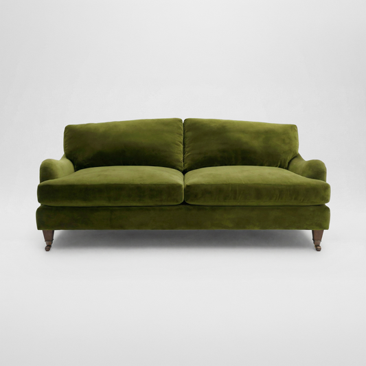 Isobel 3 seater sofa in Pelham Moss Velvet - Handmade in the USA