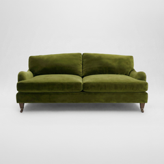 Isobel 3 seater sofa in Pelham Moss Velvet - Handmade in the USA