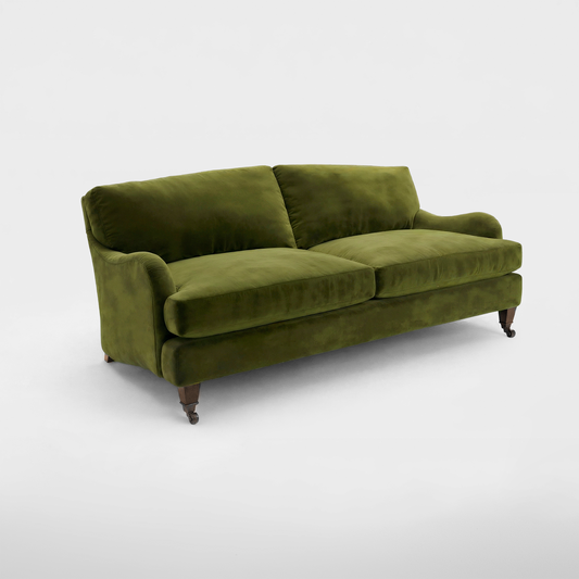 Isobel 3 seater sofa in Pelham Moss Velvet - Handmade in the USA