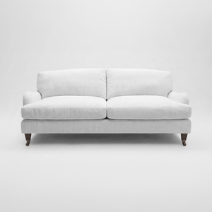 Isobel Fixed Cover 3 seater sofa with Box Edge Cushion in Customer's Own Material - Handmade to Order in the USA