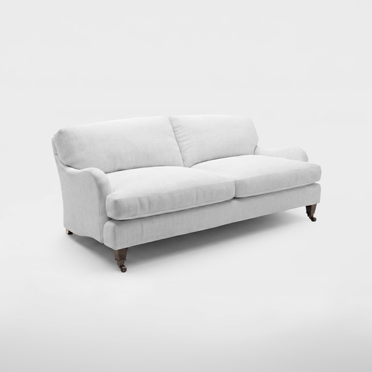 Isobel 3 seater sofa in Cotton Linen Snowdrop - Handmade in the USA