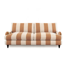 Isobel 4 Seater Sofa with Big Back Cushion in Caramel Stripe - Hand Made in USA