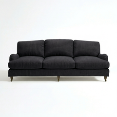 Isobel Loose Cover 4 Seater Sofa in Beatrice Midnight - Hand Made in USA - front