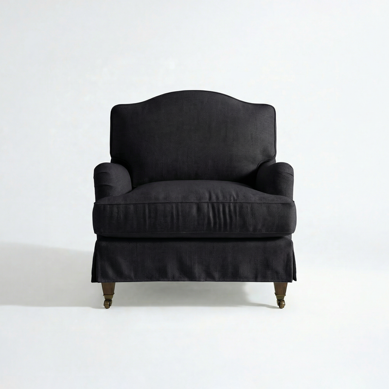 Isobel Loose Cover Armchair in Beatrice Midnight - front