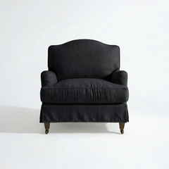 Isobel Loose Cover Armchair in Beatrice Midnight - front