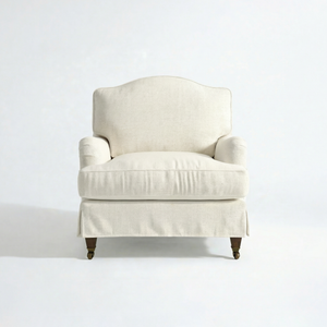 Isobel Loose Cover Armchair in Cotton Linen Cool Coconut - front
