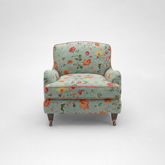 Isobel Armchair with Big Back Cushion in Wildwood Duck Egg - Hand Made in USA