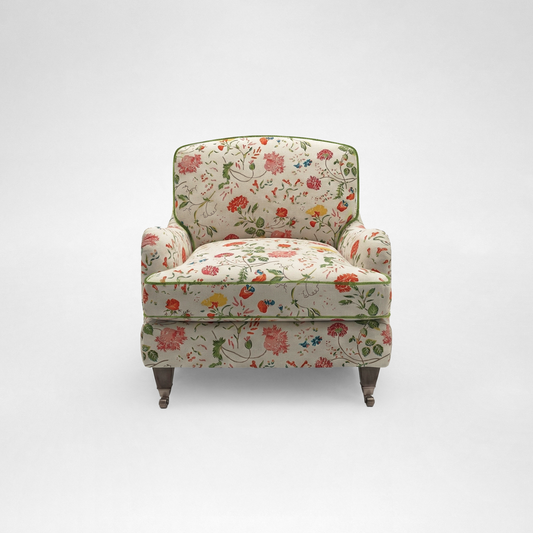 Isobel Armchair with Big Back Cushion in Wildwood Ivory - Hand Made in USA