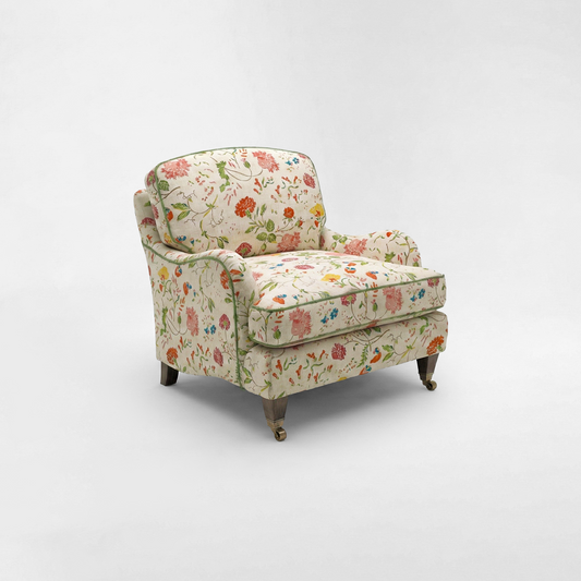 Isobel Armchair with Big Back Cushion in Wildwood Ivory - Hand Made in USA