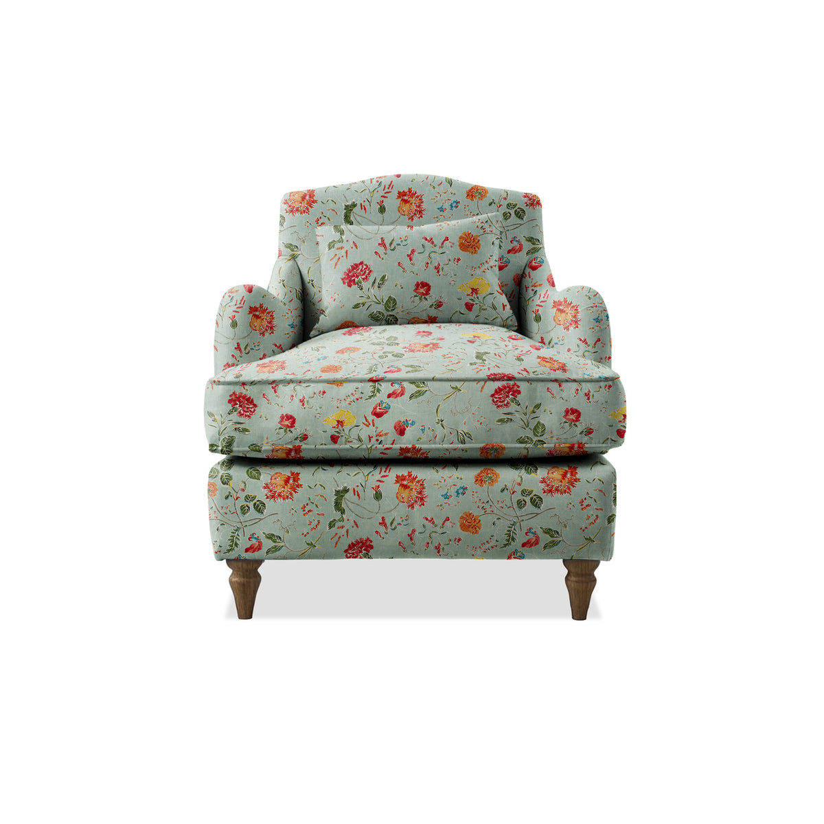 Felix Armchair with Fixed Back in Wildwood Duck Egg - Hand Made in USA