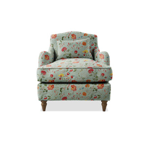 Felix Armchair with Fixed Back in Wildwood Duck Egg - Hand Made in USA