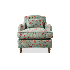 Isobel Armchair with Fixed Back in Wildwood Duck Egg - Hand Made in USA