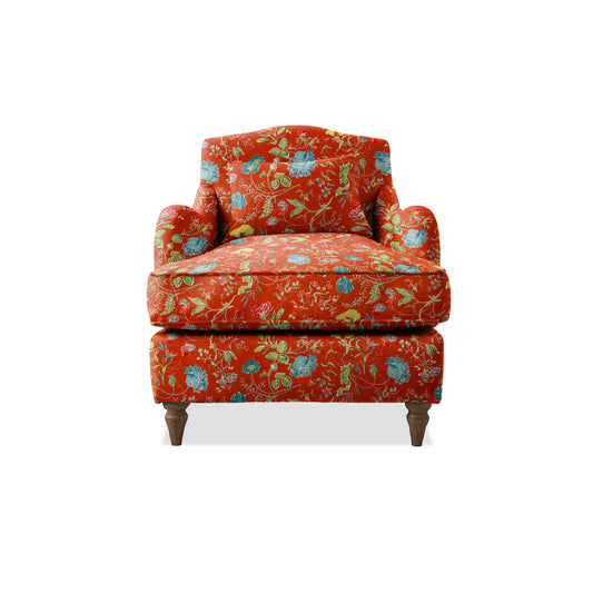 Isobel Armchair with Fixed Back in Wildwood Pumpkin - Hand Made in USA