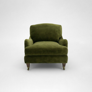 Isobel Armchair with Big Back Cushion in Pelham Moss Velvet - Hand Made in USA