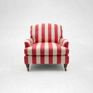 Isobel Armchair with Big Back Cushion in Petunia Stripe - Hand Made in USA