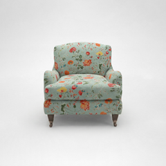 Isobel Armchair with Big Back Cushion in Wildwood Duck Egg - Hand Made in USA