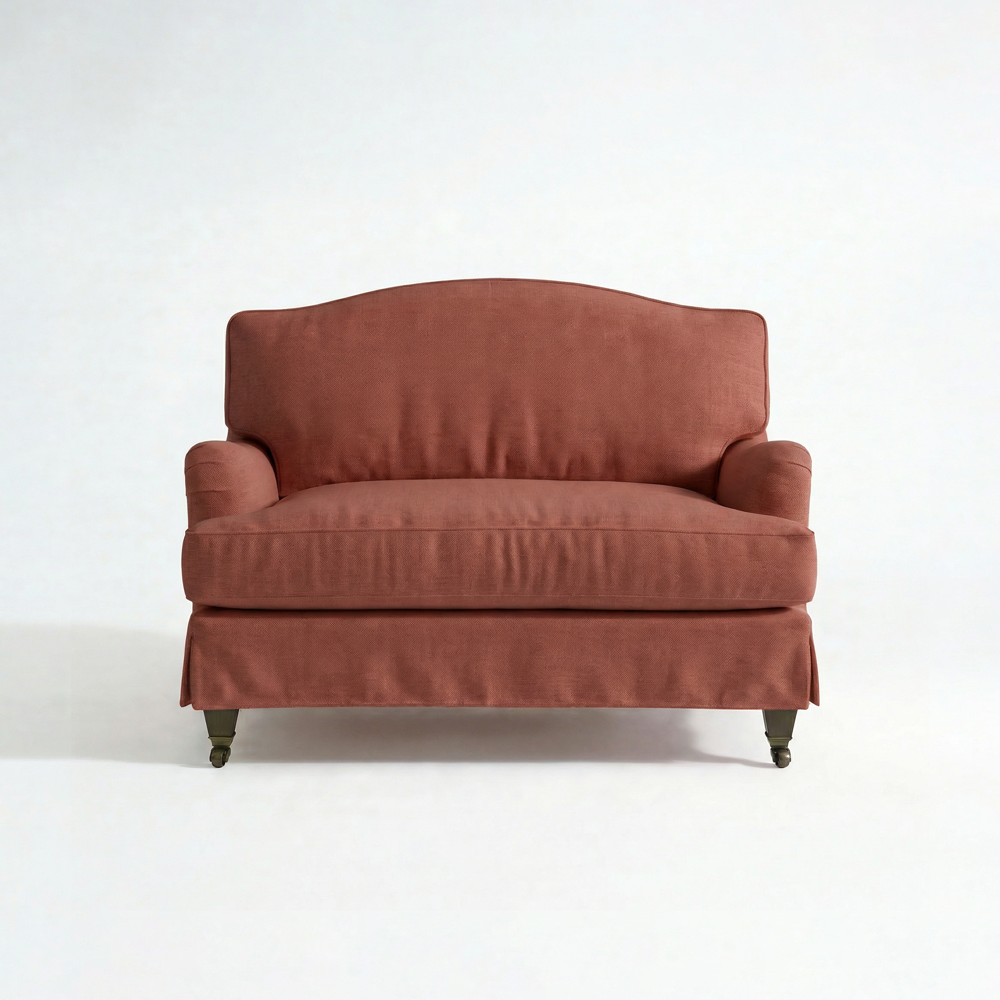 Isobel Loose Cover Loveseat in Cotton Linen Marigold - front