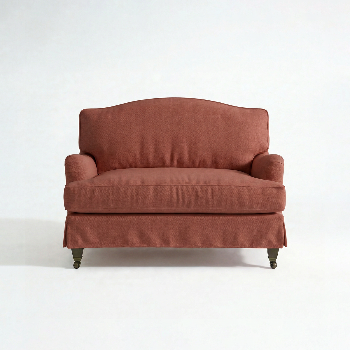 Isobel Loose Cover Loveseat in Cotton Linen Marigold - front
