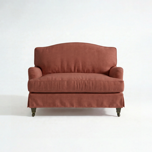 Isobel Loose Cover Loveseat in Cotton Linen Marigold - front
