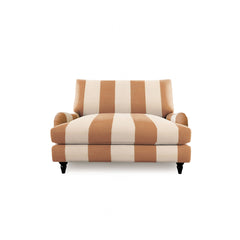 Isobel Loveseat with Big Back Cushion in Caramel Stripe - Hand Made in USA