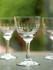 Six Liqueur Glasses with Lens Design by Vintage List