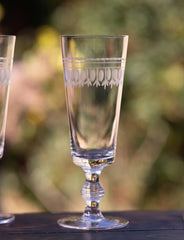 Four Champagne Flutes with Ovals Design by Vintage List