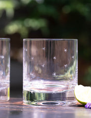 Two Whisky Glasses with Stars Design by Vintage List