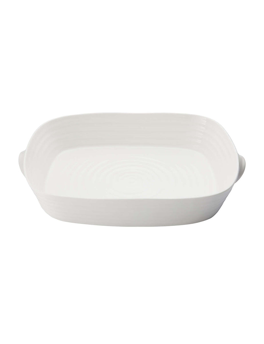 White Porcelain Large Handled Rectangular Roasting Dish