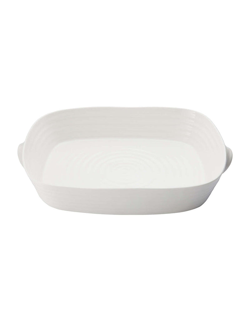 White Porcelain Large Handled Rectangular Roasting Dish