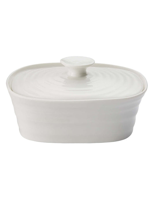 White Porcelain Covered Butter Dish