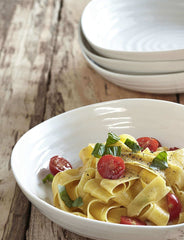 White Porcelain Pasta Bowl - Set of 4