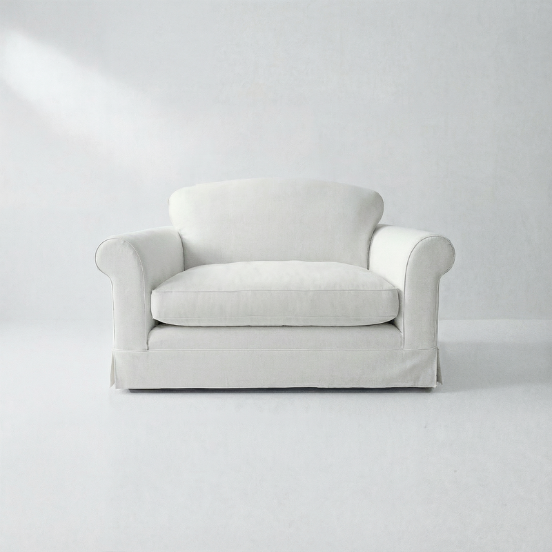 Barton Loveseat with Big Back Cushions in Customer's Own Material - Handmade to Order in the USA