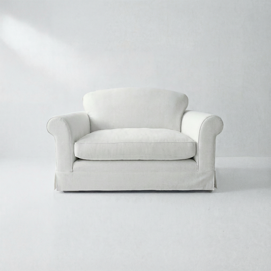 Barton Loveseat with Big Back Cushions in Customer's Own Material - Handmade to Order in the USA