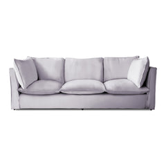 Coco 4 seater sofa with Self Piped Knife Edge cushion in Cotton Linen Sea Salt - Hand Made in USA