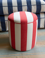 Drum Footstool in Stripes Petunia - Made to Order