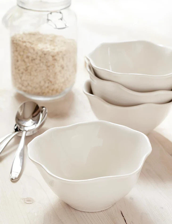 Cream Floret All Purpose Bowl - Set of 4