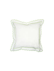 Green Scalloped Square Pillowcase (65cm x 65cm) - Pre Order for Delivery in Late December 