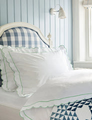 Green Scalloped Single Duvet Cover