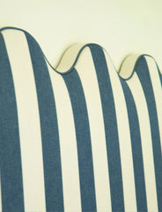 Scalloped Super King Headboard in Stripe Sea Holly - Available Now