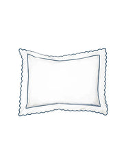 Navy Scalloped Edge Oxford Pillowcase (50cm x 75cm) - Pre Order for Delivery in Late December 