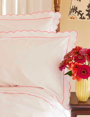 Pink Scalloped Emperor Duvet Cover