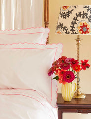 Pink Scalloped Double Duvet Cover - Pre Order for Delivery in Late December 