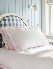 Pink Scalloped Single Duvet Cover - Pre Order for Delivery in Late December 