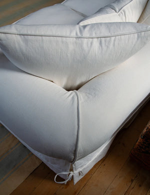 Barton Large Sofa with Scatter Cushions in Cotton Linen Snow Drop - Hand Made in USA