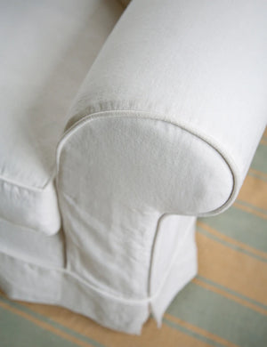 Barton Large Sofa with Scatter Cushions in Cotton Linen Snow Drop - Hand Made in USA