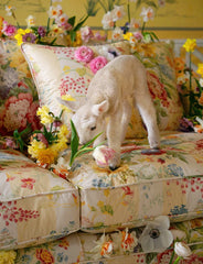 Salthrop Large Sofa with Scatter Cushions in Stripe Berrington by Colefax and Fowler - Hand Made in USA