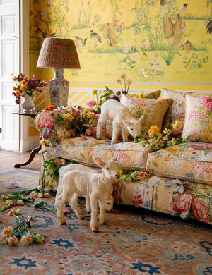 Barton Large Sofa with Scatter Cushions in Stripe Berrington by Colefax and Fowler - Hand Made in USA