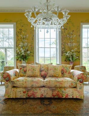 Barton Large Sofa with Scatter Cushions in Stripe Berrington by Colefax and Fowler - Hand Made in USA